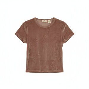 The Limited America Brown Velvet Short Sleeve Top M | Coastal Office Minimalist